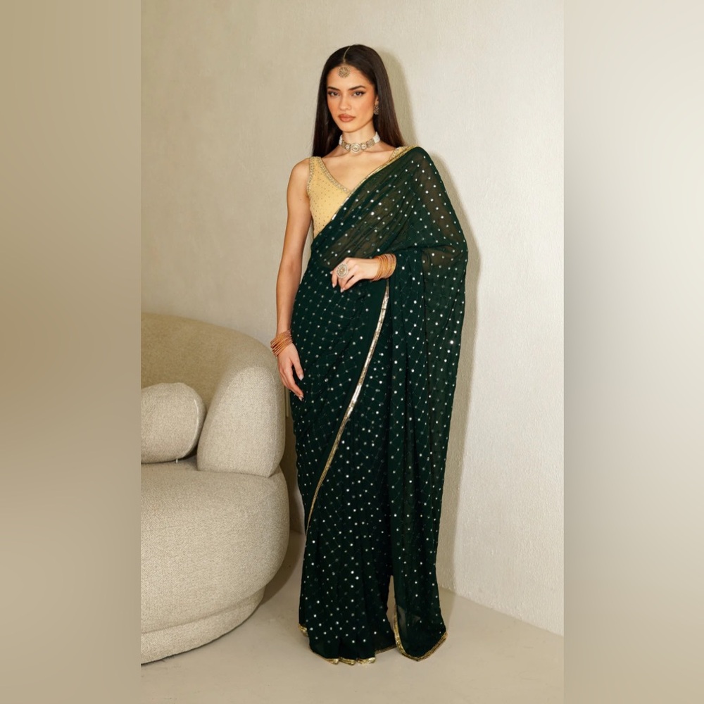 The Saree Room Sierra Cactus Easy-Drape Saree
